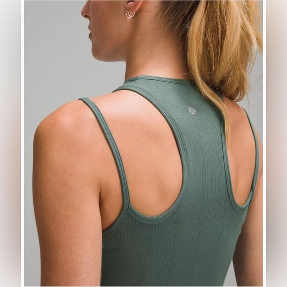 Lululemon Double-Strap Yoga Tank Top Size 6 Dark Forest W1EH6S NEW with tags - Picture 4 of 13